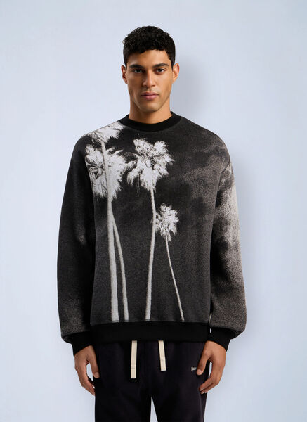  Palm Angels Palm Angels Decoding Palm Culture Sweater - Mann Strick Black Xs 