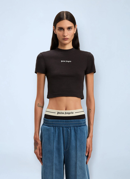  Palm Angels Palm Angels Logo Motif T-shirt - Frau T-shirts Black S 