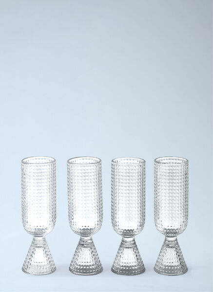  Polspotten Polspotten Textured Glass Flute Set -  Glassware Clear One Size 