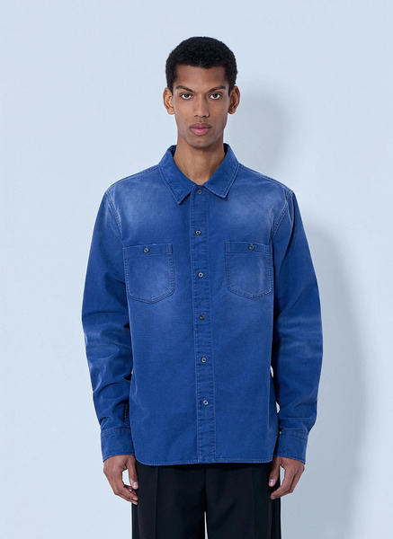  Prada Prada Denim Button-down Shirt - Mann Hemden Blue Eu - 41 