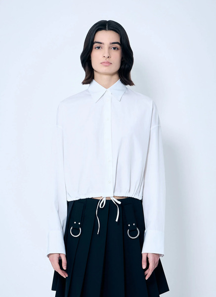  Prada Prada Drawstring Hem Shirt - Frau Hemden White It - 42 