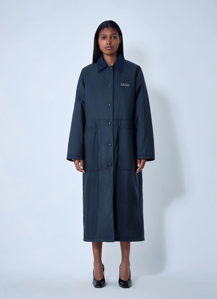  Prada Prada Logo Print Long Coat - Frau Mäntel Blue It - 38 