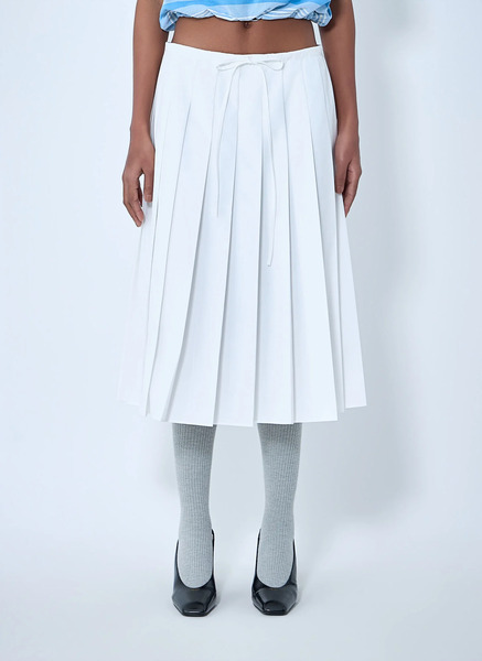  Prada Prada Pleated Midi Skirt - Frau Röcke White It - 40 