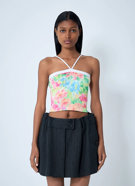  Prada Prada Rib Floral Print Top - Frau Tops Green It - 42 