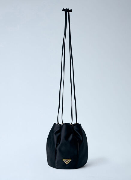  Prada Prada Satin Mini Bucket Bag - Frau Handtaschen Black One Size 