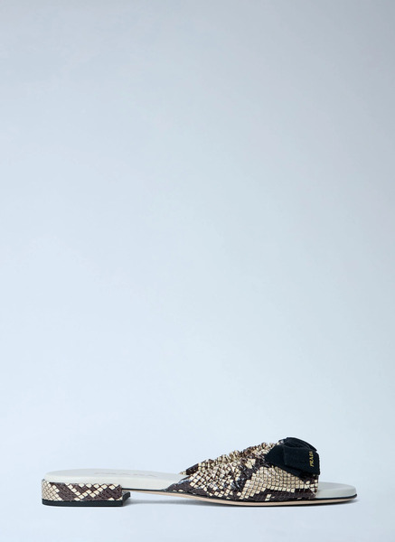  Prada Prada Textured Slide Sandals - Frau Slides Grey Eu - 37 