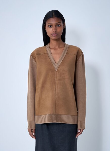  Prada Prada Wool-and-cashmere-blend Sweater - Frau Strick Brown It - 38 
