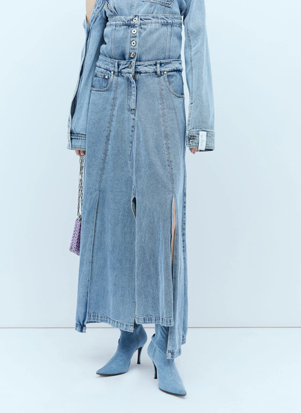  Rokh Rokh Extended Waistband Denim Skirt - Frau Röcke Blue Eu - 38 