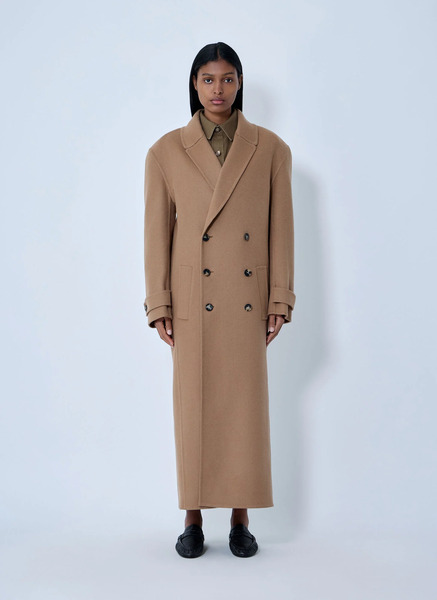  Saint Laurent Saint Laurent Brushed Cashmere-and-wool-blend Coat - Frau Mäntel Brown Fr - 36 