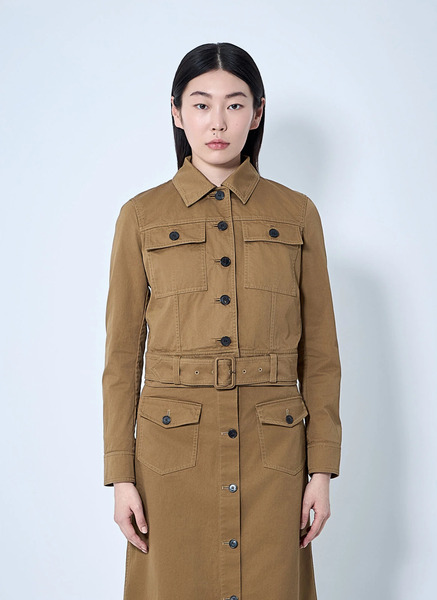  Saint Laurent Saint Laurent Cotton Serge Crop Jacket - Frau Jacken Brown Fr - 40 