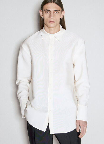  Saint Laurent Saint Laurent Faille Overshirt - Mann Hemden White One Size 