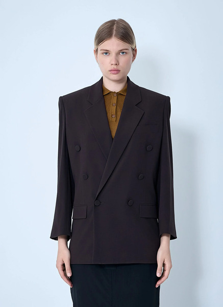  Saint Laurent Saint Laurent Silk Blazer - Frau Blazers Brown Fr - 34 