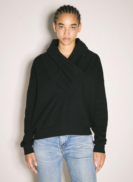  Saint Laurent Saint Laurent V Neck Sweatshirt - Frau Sweatshirts Black M 