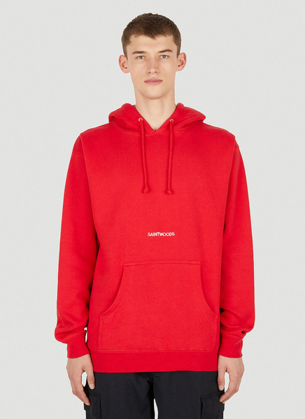  Saintwoods Saintwoods Logo Embroidery Hooded Sweatshirt - Mann Sweatshirts Red S 