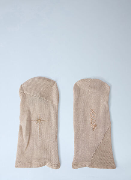  Skin Series Skin Series Embroidered Wool Socks - Frau Socken Beige S 