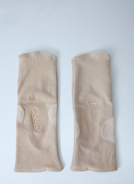  Skin Series Skin Series Embroidered Wool Socks - Frau Socken Beige S 