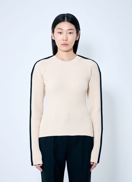  Sportmax Sportmax Stretch Fitted Sweater - Frau Strick Cream Xs 