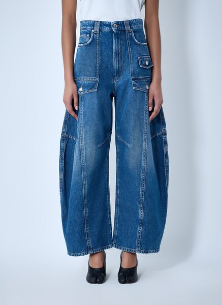  Sportmax Sportmax Wide-leg Denim Trousers - Frau Jeans Blue 28 