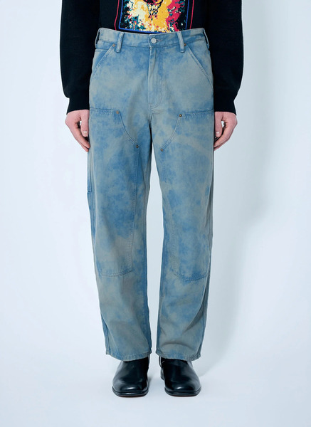  Thisisneverthat® Thisisneverthat® Bleached Double Knee Pants - Mann Hosen Blue L 
