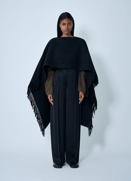  Toteme Toteme Fringe Poncho - Frau Mäntel Black One Size 