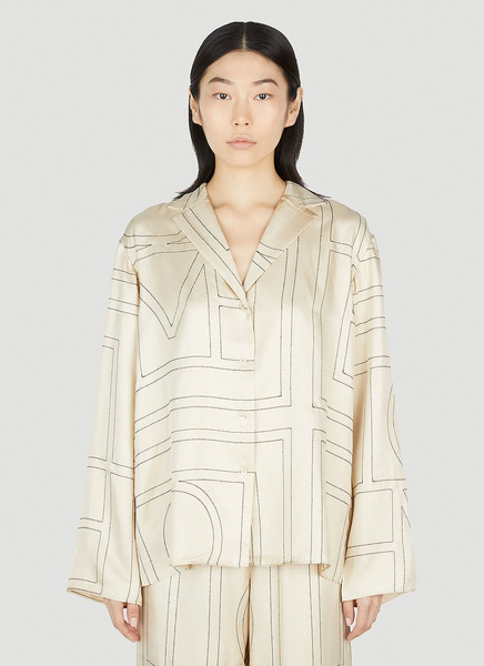  Toteme Toteme Monogram Pyjama Shirt - Frau Hemden Beige Fr - 40 