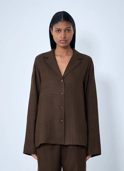  Toteme Toteme Monogram Shirt - Frau Hemden Dark Brown Fr - 40 