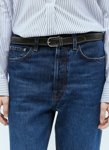  Toteme Toteme Slim Leather Belt - Frau Gürtel Black 80 