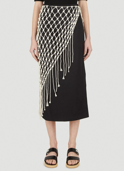  Wynn Hamlyn Wynn Hamlyn Macrame Skirt - Frau Röcke Black Uk - 06 