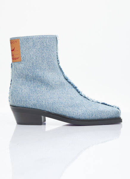  Y/project Y/project Denim Ankle Boots - Mann Stiefel Light Blue Eu - 40 