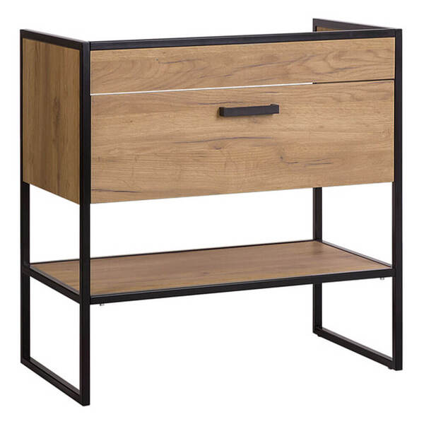  Comad Szafka Pod Umywalkę 80cm 1 Szuflada | Kolekcja Brooklin | Dąb Craft Złoty, Czarny Mat 