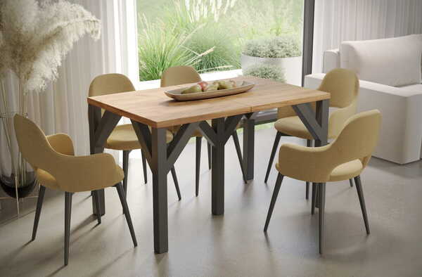  Endo Stół Drewniany Dunaj | 130-350x90 | Dąb Craft | Outlet 