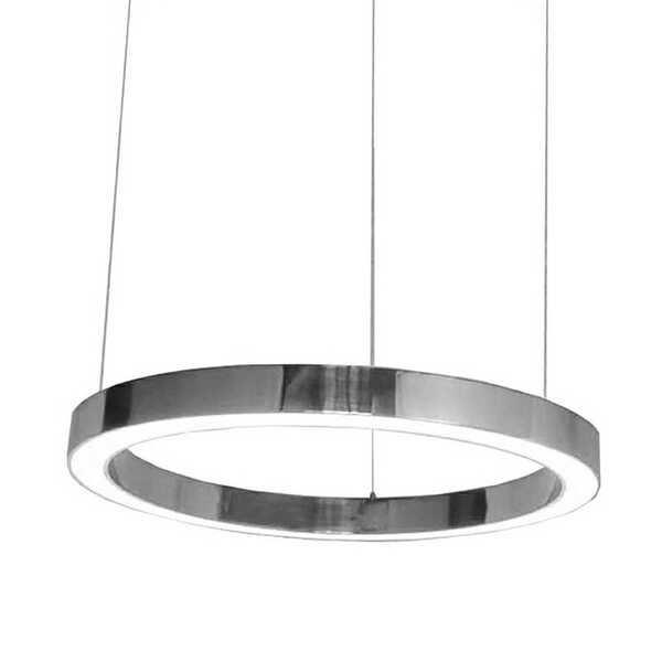  King Home Lampa Wisząca Ring 100 Srebrna - Led, Stal Polerowana 