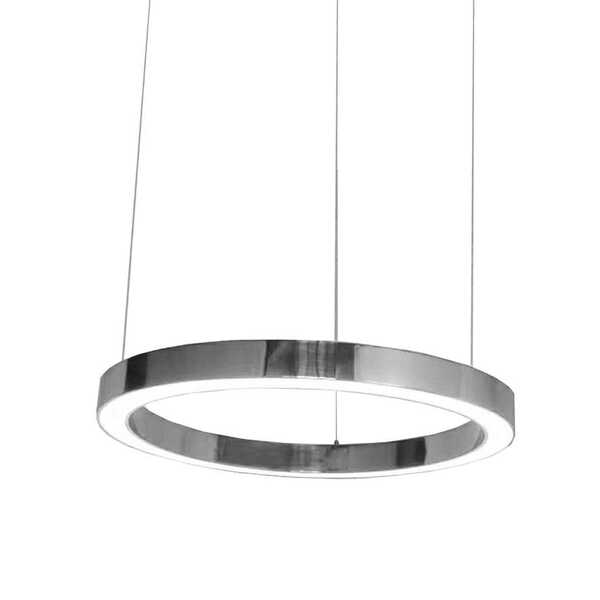  King Home Lampa Wisząca Ring 80 Srebrna - Led, Stal Polerowana 