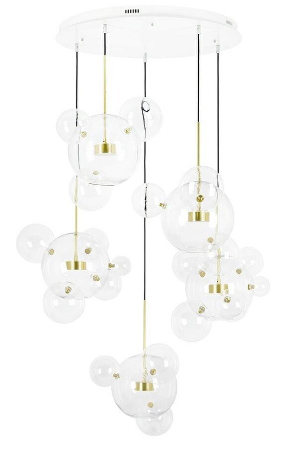 King Home Moosee Lampa Wisząca Capri Disc 5 Złota - 300 Led, Aluminium, Szkło 