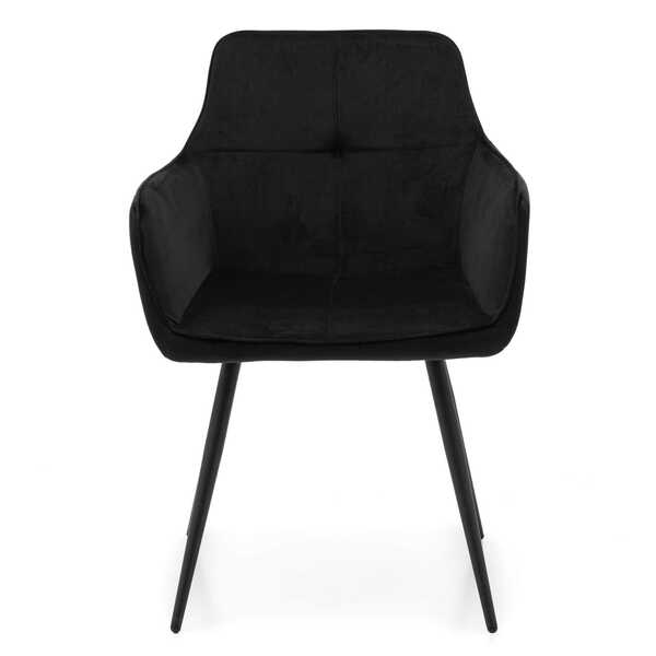  Meblemwm Krzesło Tapicerowane Czarne Dc-0082-7 Welur | Outlet 
