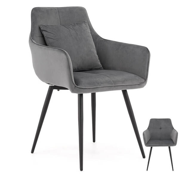  Meblemwm Krzesło Tapicerowane Szare Dc-0082-7 Welur | Outlet 