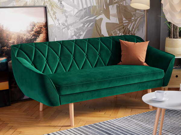  Meblemwm Sofa 3 Osobowa Welurowa Skand | Kolor Do Wyboru 