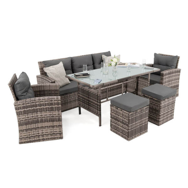  Meblemwm Zestaw Mebli Ogrodowych Z Technorattanu Monako J-2326 Big Size | Szary | Outlet 