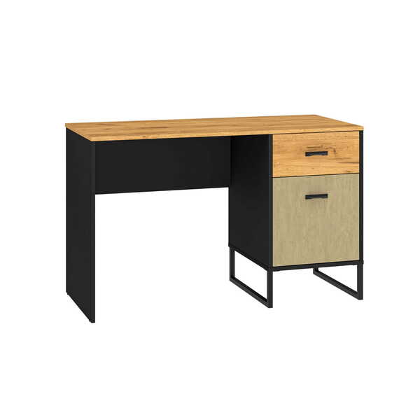  Mlmeble Biurko Loftowe Colt 07 Dąb Craft Złoty/czarny/stal 