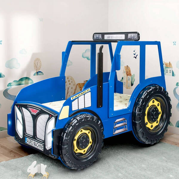  Plastiko Łóżko Dziecięce Traktor, Materac | Niebieski 