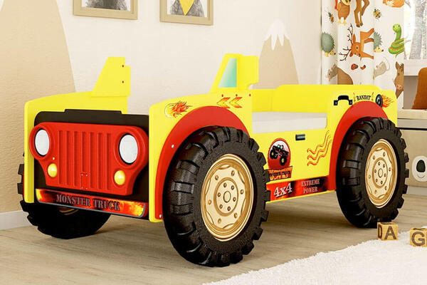  Plastiko Łóżko Samochód Monster Truck, Materac 