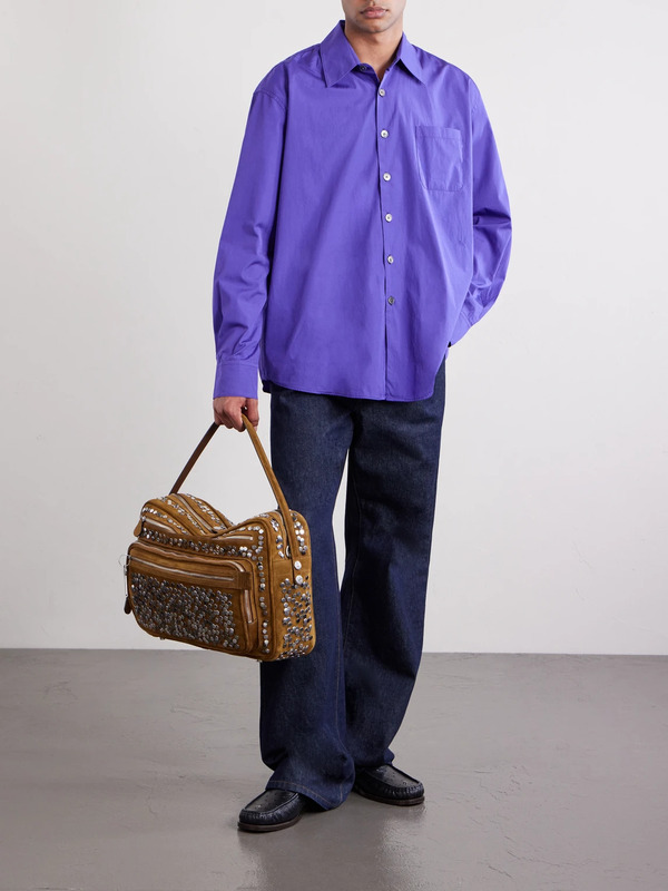  Acne Studios - Camero Camera Embellished Suede Shoulder Bag - Men - Brown 