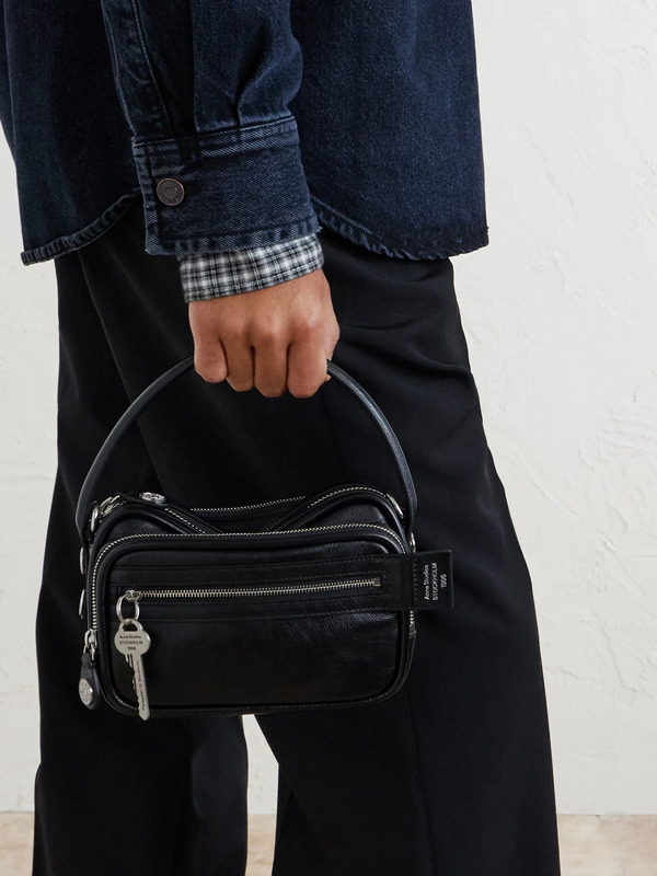  Acne Studios - Camero Embellished Textured-leather Messenger Bag - Men - Black 