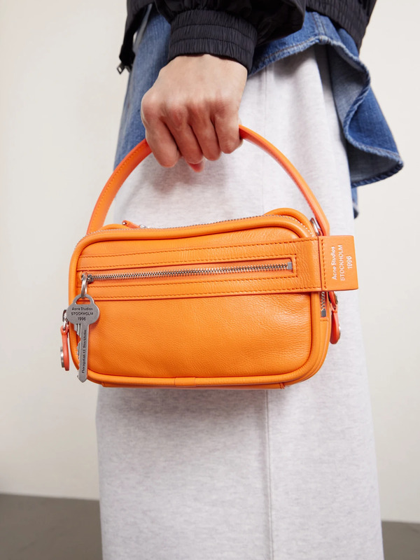  Acne Studios - Camero Embellished Textured-leather Messenger Bag - Men - Orange 
