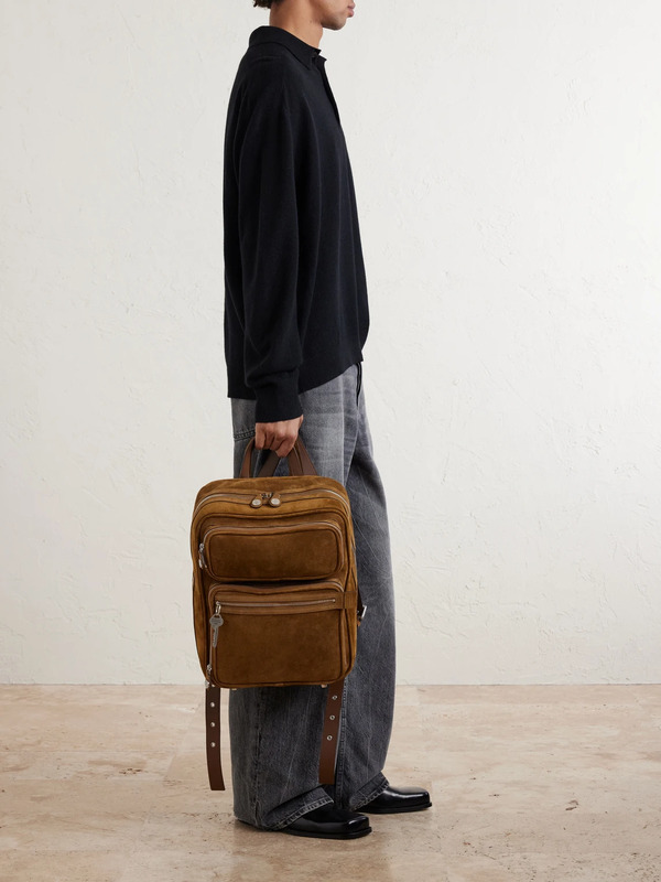  Acne Studios - Camero Gym Suede Backpack - Men - Brown 