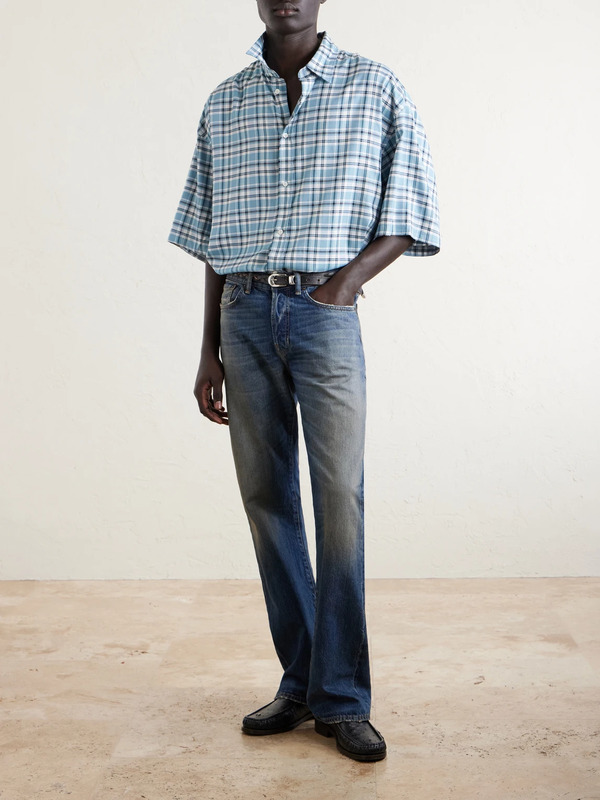  Acne Studios - Checked Woven Shirt - Men - Blue - It 46 