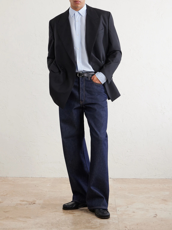  Acne Studios - Pinstriped Lyocell Shirt - Men - Blue - It 46 