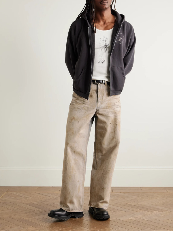  Acne Studios - 1981 Wide-leg Distressed Coated Jeans - Men - Neutrals - S 