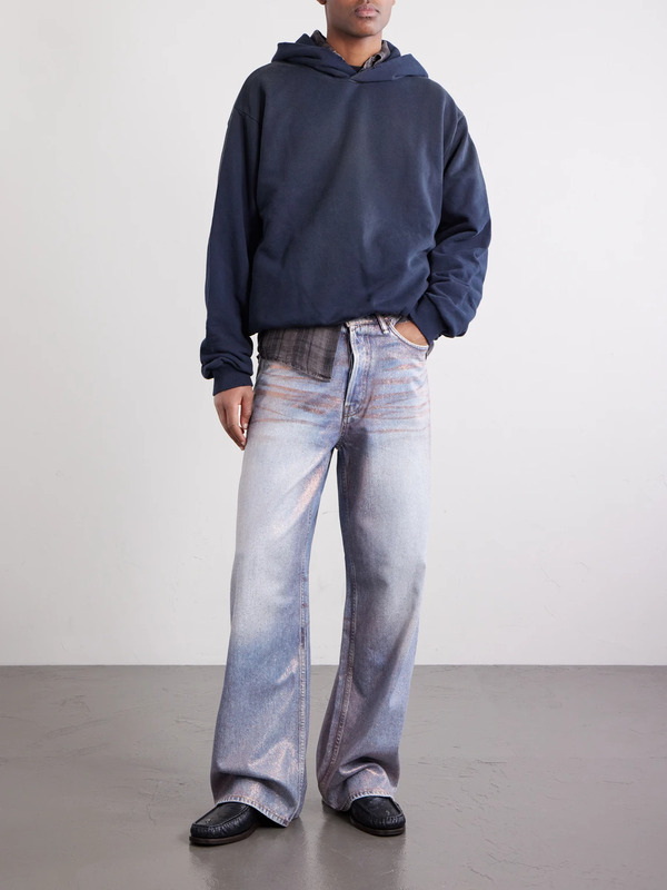  Acne Studios - Wide-leg Glittered Jeans - Men - Blue - Xs 
