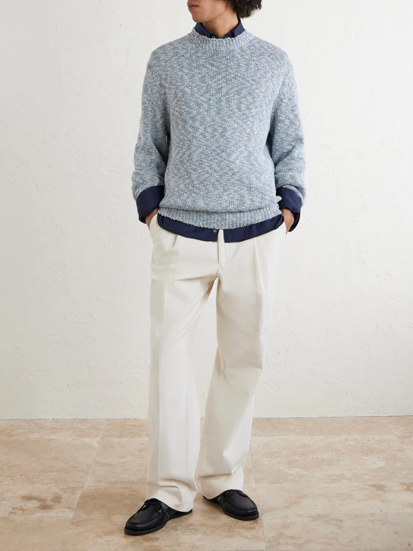  Altea - Mélange Sweater - Men - Blue - S 